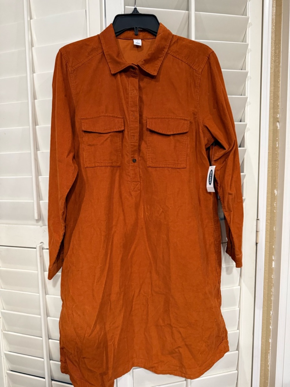 NWT - Rust Orange Buttonless Shirt Dress